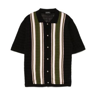 Tagliatore Short Sleeve Shirts, male, Black, M, knitted shirt