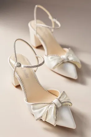 Bella Belle Palmer Silk Pointed Toe Block Heels