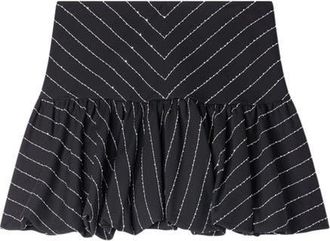 Sandro Short striped sequin skirt in Black /White at Nordstrom, Size 40 Eu