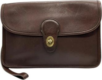 Coach Pre-owned Clutches, female, Brown, Size: ONE SIZE Pre-owned Leather Clutch