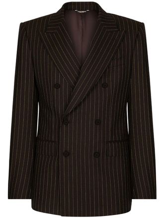 Dolce & Gabbana Blazer doppiopetto gessato - Nero