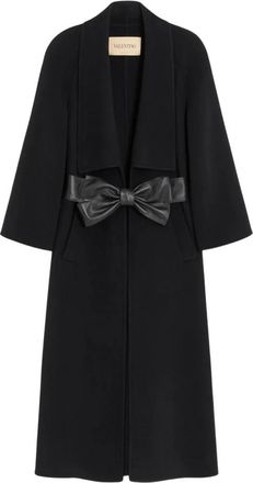 Valentino Coat met strikceintuur - Dames - Jas met riem - Zwart - S - Wol - Jassen