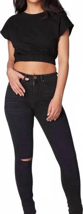 Lola Jeans Alexa Weathered Skinny Jeans In Black