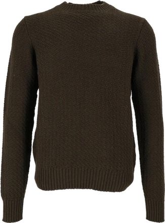 Circolo 1901 Cropped R.n. Wo - Heren - Ronde hals truien - Groen - XL - Wol - Truien & Vesten
