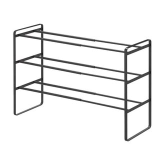 Yamazaki Tableware Estanter&iacute;a Para Zapatos Extensible Negra 3 Niveles
