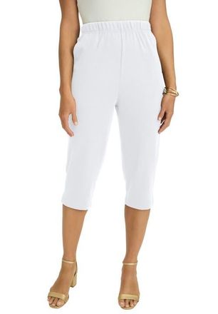 Jessica London Soft Ease Capri in White at Nordstrom, Size 40