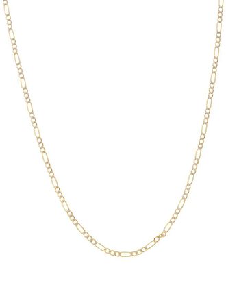 Italian Gold, Inc 10K 2.25Mm Pave Semi-Solid Figaro Necklace