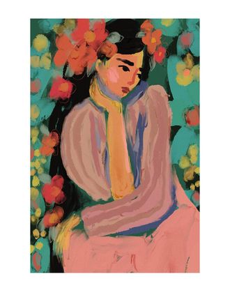 iCanvas Sora In Flower Garden By Treechild Wall Art
