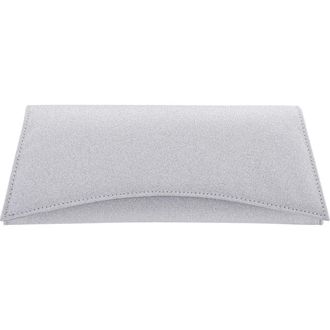 Nina Zoey Metallic Clutch in Silver at Nordstrom