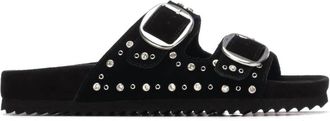 Xti Womens Suede Caucho Sandal In Black