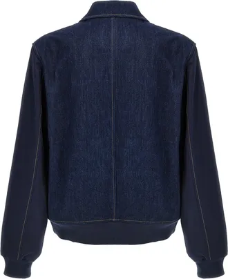 Wales Bonner Denim Varsity Jacket - Navy
