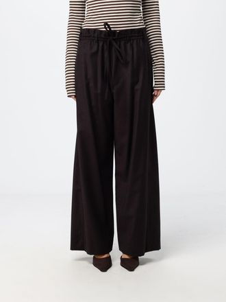 Tela High-Waisted Wide-Leg Wool Blend Trousers with Drawstring