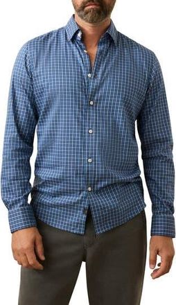 Faherty The Movement Button-Up Shirt in Navy Feather Gingham at Nordstrom Rack, Size Xx-Large