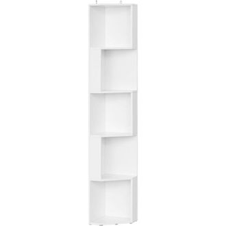 Woltu Woltu - Estanter&iacute;a De Pared De Esquina Con 5 Compartimentos Abiertos En Color Blanco