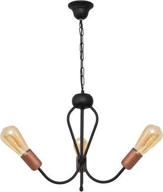 Netlighting Nevada Multi Arm Semi Flush Ceiling Light Black Copper 41cm