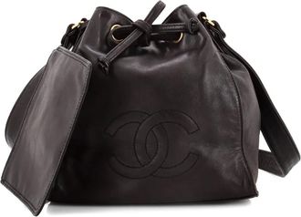 Chanel CC Drawstring Caviar Small bucket bag - Zwart