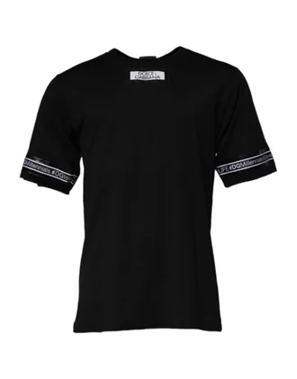 Dolce & Gabbana Logo-Printed Cotton T-Shirt - Black
