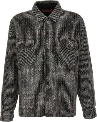Missoni Light Jackets, male, Gray, L, Caperdoni Overshirt