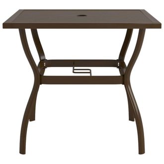 Berkfield Home Garden Table Brown 81.5x81.5x72 cm Steel