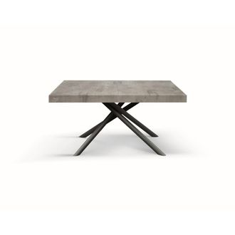 Konte Design Mesa de madera, gris hormig&oacute;n, base antracita, 140x90-220x90