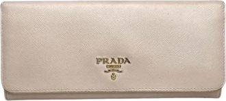 Prada Pre-owned Vintage Portemonnee - Dames - Vintage Accessoires - Beige - ONE Size - Leer - Vintage