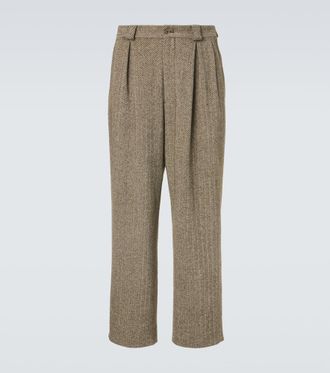 Giorgio Armani Cotton and wool-blend straight pants