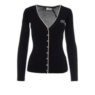Elisabetta Franchi Truien & Vesten, Dames, Zwart, M, Wol, Cardigan