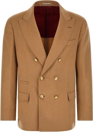 Brunello Cucinelli Blazers - Heren - Business blazers - Beige - L - Kostuums