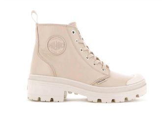 Palladium Womens Pallabase Leather Boots In Nude Dust