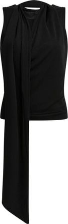 Ami Jersey Mouwloze Lavalli&egrave;re Top - Dames - Tops zonder mouwen - Zwart - M - Tops