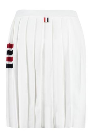 Thom Browne Womens Pleated Knitted Skirt - White Cotton - Size EU 34 (Womens)