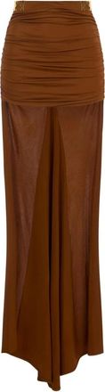 Elisabetta Franchi Rok van cr&ecirc;pe jersey - Dames - Rokken - Bruin - Maat: L Jersey