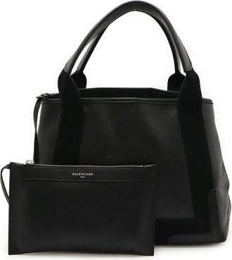 Balenciaga Black Leather Handbag Tote Bag (Pre-Owned)