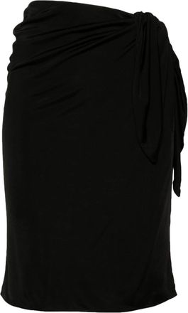 Saint Laurent wrap midi pencil skirt - women - Viscose - 38 - Black