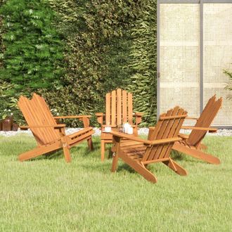 vidaXL Juego De Muebles De Jard&iacute;n Adirondack 5 Piezas Madera Acacia Vidaxl