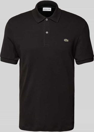 Lacoste Regular Fit Poloshirt mit Label-Detail in Black, Gr&ouml;&szlig;e XXXL