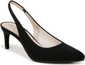 Life Stride Annalise Slingback Pointed Toe Pump - Wide Width Available in Black Faux Suede at Nordstrom Rack, Size 7.5