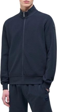 Colmar Felpa con zip ottoman millerighe - Heren - Sportshirts - Blauw - XL - Katoen - Fitness