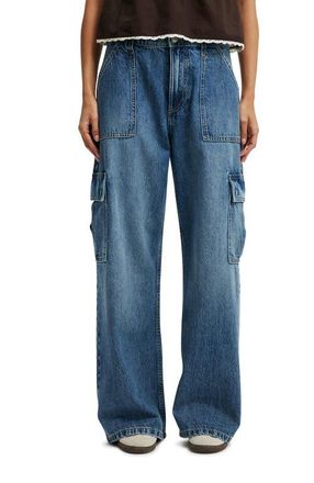 Cotton On Womens Relaxed Cargo Jean in Tidal Blue at Nordstrom, Size 2