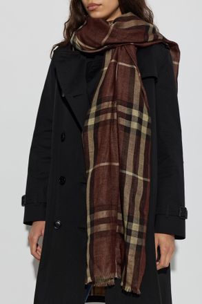 Burberry Wool Scarf, Unisex, Brown