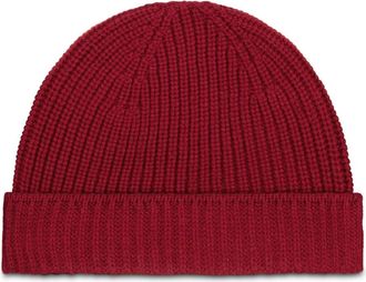 Zanieri Cashmere Ribgebreide Mutsen - Heren - Hoeden - Rood - ONE Size - Accessoires