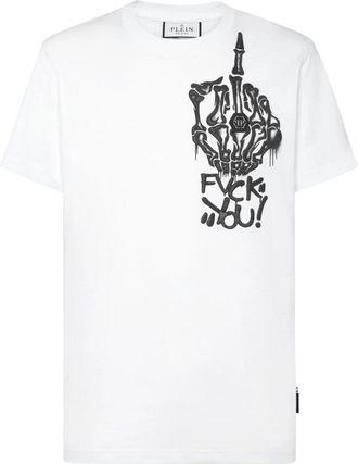 Philipp Plein T-shirt Ronde Hals SS - Heren - T-shirts - Wit - 3XL - Katoen - Tops