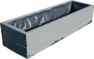 OEM Maceta Rectangular De Madera D2 Gris 100 Cm