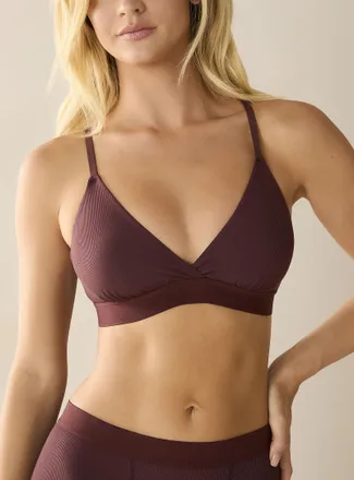 Miiyu Womens Ribbed triangle bralette