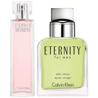 Calvin Klein Unisex Eternity Duo: Moment Eau de Parfum 100ml & for Men Aftershave Splash - Green - One Size