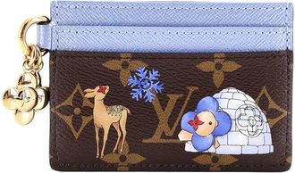 Louis Vuitton Purple Limited Edition Christmas Animation Monogram Canvas Lv Charms Card Holder (Authentic Pre-Loved)