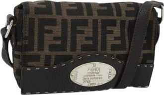Fendi Pre-owned Vintage Zucca Canvas Shoulder Bag - Dames - Vintage Schoudertas - Bruin - ONE Size - Leer - Vintage