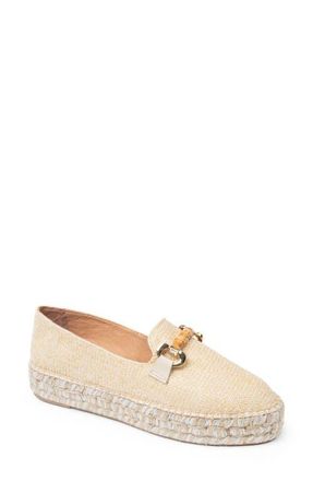 Patricia Green Avery Platform Loafer in Beige Raffia at Nordstrom, Size 8