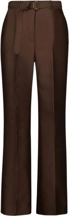 Zimmermann Espresso Wol Straight-Fit Broek - Dames - Wijde Broeken - Bruin - M - Wol - Broeken