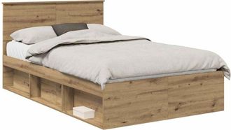 vidaXL Bed Frame Artisian Oak 120 x 190 cm Solid Pine Wood vidaXL